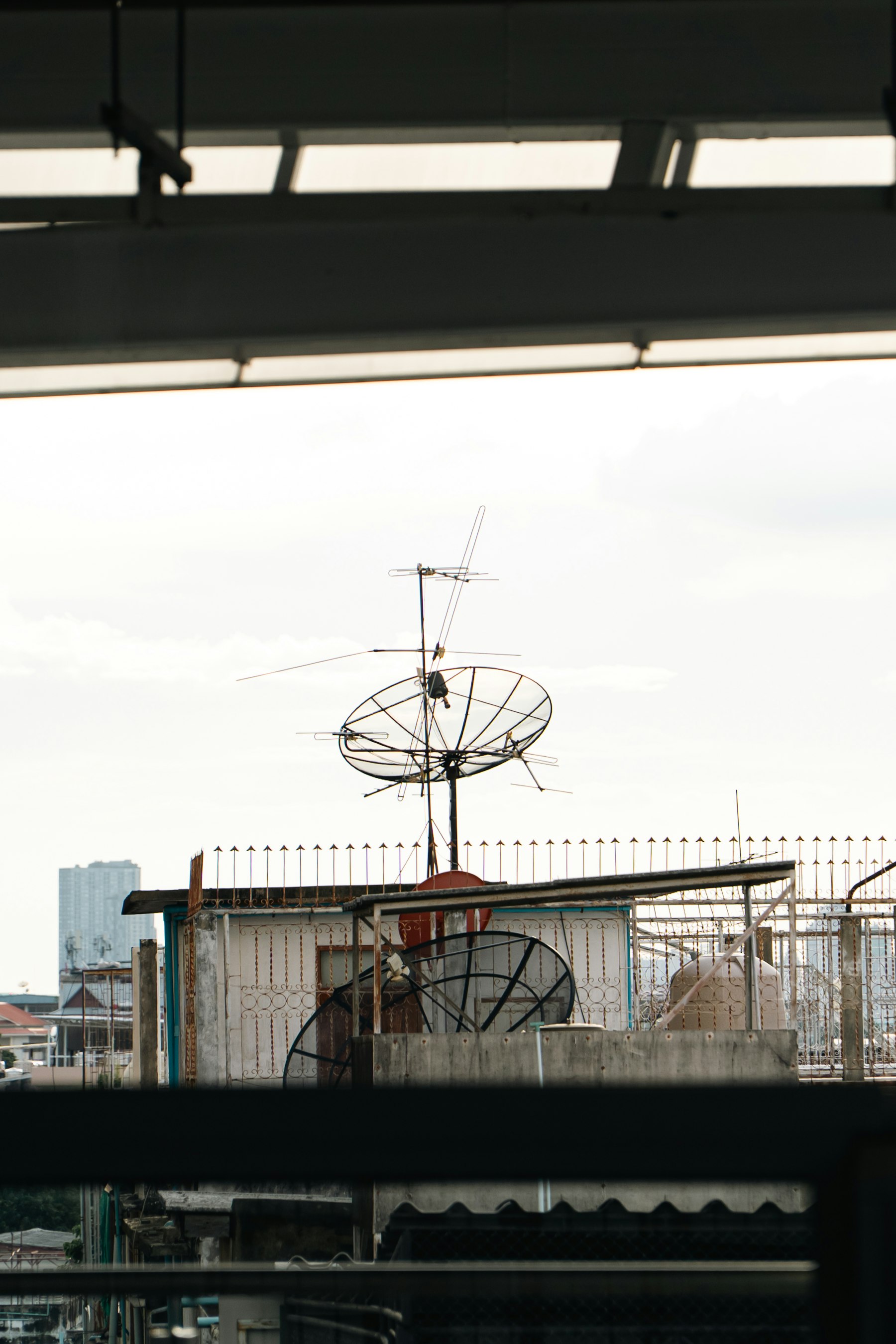 Satellite and rooftop data infrastructure representing rate enforcement